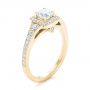 18k Yellow Gold 18k Yellow Gold Custom Diamond Halo Engagement Ring - Three-Quarter View -  102597 - Thumbnail