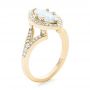 18k Yellow Gold 18k Yellow Gold Custom Diamond Halo Engagement Ring - Three-Quarter View -  102910 - Thumbnail
