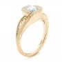 14k Yellow Gold 14k Yellow Gold Custom Diamond Halo Engagement Ring - Three-Quarter View -  102936 - Thumbnail