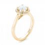 14k Yellow Gold 14k Yellow Gold Custom Diamond Halo Engagement Ring - Three-Quarter View -  103002 - Thumbnail