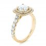 18k Yellow Gold 18k Yellow Gold Custom Diamond Halo Engagement Ring - Three-Quarter View -  103139 - Thumbnail
