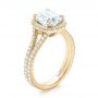 14k Yellow Gold 14k Yellow Gold Custom Diamond Halo Engagement Ring - Three-Quarter View -  103353 - Thumbnail