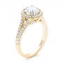 14k Yellow Gold 14k Yellow Gold Custom Diamond Halo Engagement Ring - Three-Quarter View -  103427 - Thumbnail