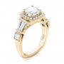 14k Yellow Gold 14k Yellow Gold Custom Diamond Halo Engagement Ring - Three-Quarter View -  103436 - Thumbnail