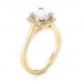 18k Yellow Gold 18k Yellow Gold Custom Diamond Halo Engagement Ring - Three-Quarter View -  103515 - Thumbnail