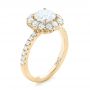 18k Yellow Gold 18k Yellow Gold Custom Diamond Halo Engagement Ring - Three-Quarter View -  103588 - Thumbnail