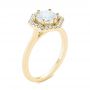 14k Yellow Gold 14k Yellow Gold Custom Diamond Halo Engagement Ring - Three-Quarter View -  103992 - Thumbnail