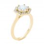 14k Yellow Gold 14k Yellow Gold Custom Diamond Halo Engagement Ring - Three-Quarter View -  103992 - Thumbnail