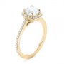 18k Yellow Gold 18k Yellow Gold Custom Diamond Halo Engagement Ring - Three-Quarter View -  104686 - Thumbnail
