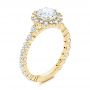 14k Yellow Gold 14k Yellow Gold Custom Diamond Halo Engagement Ring - Three-Quarter View -  106108 - Thumbnail