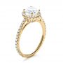 14k Yellow Gold 14k Yellow Gold Custom Diamond Halo Engagement Ring - Three-Quarter View -  1123 - Thumbnail