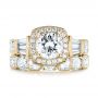 18k Yellow Gold 18k Yellow Gold Custom Diamond Halo Engagement Ring - Top View -  103436 - Thumbnail