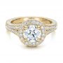 14k Yellow Gold 14k Yellow Gold Custom Diamond Halo Engagement Ring - Flat View -  100644 - Thumbnail