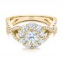 18k Yellow Gold 18k Yellow Gold Custom Diamond Halo Engagement Ring - Flat View -  100874 - Thumbnail