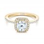 14k Yellow Gold 14k Yellow Gold Custom Diamond Halo Engagement Ring - Flat View -  101224 - Thumbnail