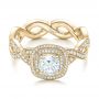 14k Yellow Gold 14k Yellow Gold Custom Diamond Halo Engagement Ring - Flat View -  102119 - Thumbnail