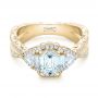 14k Yellow Gold 14k Yellow Gold Custom Diamond Halo Engagement Ring - Flat View -  102263 - Thumbnail