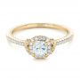14k Yellow Gold 14k Yellow Gold Custom Diamond Halo Engagement Ring - Flat View -  102420 - Thumbnail
