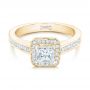 14k Yellow Gold 14k Yellow Gold Custom Diamond Halo Engagement Ring - Flat View -  102437 - Thumbnail