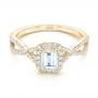 14k Yellow Gold 14k Yellow Gold Custom Diamond Halo Engagement Ring - Flat View -  102751 - Thumbnail