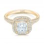 14k Yellow Gold 14k Yellow Gold Custom Diamond Halo Engagement Ring - Flat View -  102771 - Thumbnail