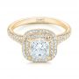 14k Yellow Gold 14k Yellow Gold Custom Diamond Halo Engagement Ring - Flat View -  102771 - Thumbnail