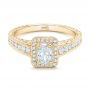 14k Yellow Gold 14k Yellow Gold Custom Diamond Halo Engagement Ring - Flat View -  102813 - Thumbnail