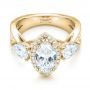 14k Yellow Gold 14k Yellow Gold Custom Diamond Halo Engagement Ring - Flat View -  102873 - Thumbnail