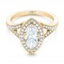 14k Yellow Gold 14k Yellow Gold Custom Diamond Halo Engagement Ring - Flat View -  102910 - Thumbnail