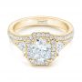 14k Yellow Gold 14k Yellow Gold Custom Diamond Halo Engagement Ring - Flat View -  103157 - Thumbnail