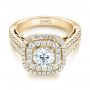 18k Yellow Gold 18k Yellow Gold Custom Diamond Halo Engagement Ring - Flat View -  103223 - Thumbnail