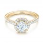18k Yellow Gold 18k Yellow Gold Custom Diamond Halo Engagement Ring - Flat View -  103268 - Thumbnail