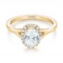 18k Yellow Gold 18k Yellow Gold Custom Diamond Halo Engagement Ring - Flat View -  103413 - Thumbnail