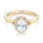 14k Yellow Gold 14k Yellow Gold Custom Diamond Halo Engagement Ring - Flat View -  103413 - Thumbnail