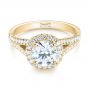 14k Yellow Gold 14k Yellow Gold Custom Diamond Halo Engagement Ring - Flat View -  103427 - Thumbnail