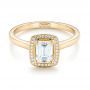 18k Yellow Gold 18k Yellow Gold Custom Diamond Halo Engagement Ring - Flat View -  103914 - Thumbnail