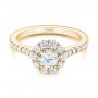14k Yellow Gold 14k Yellow Gold Custom Diamond Halo Engagement Ring - Flat View -  104064 - Thumbnail