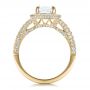 18k Yellow Gold 18k Yellow Gold Custom Diamond Halo Engagement Ring - Front View -  100098 - Thumbnail