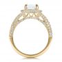 18k Yellow Gold 18k Yellow Gold Custom Diamond Halo Engagement Ring - Front View -  100098 - Thumbnail