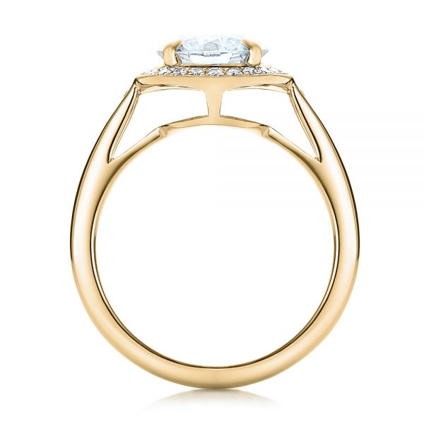 14k Yellow Gold 14k Yellow Gold Custom Diamond Halo Engagement Ring - Front View - 101726