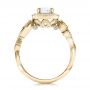 18k Yellow Gold 18k Yellow Gold Custom Diamond Halo Engagement Ring - Front View -  102021 - Thumbnail