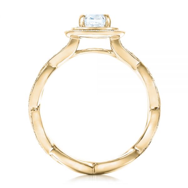 14k Yellow Gold 14k Yellow Gold Custom Diamond Halo Engagement Ring - Front View - 102119