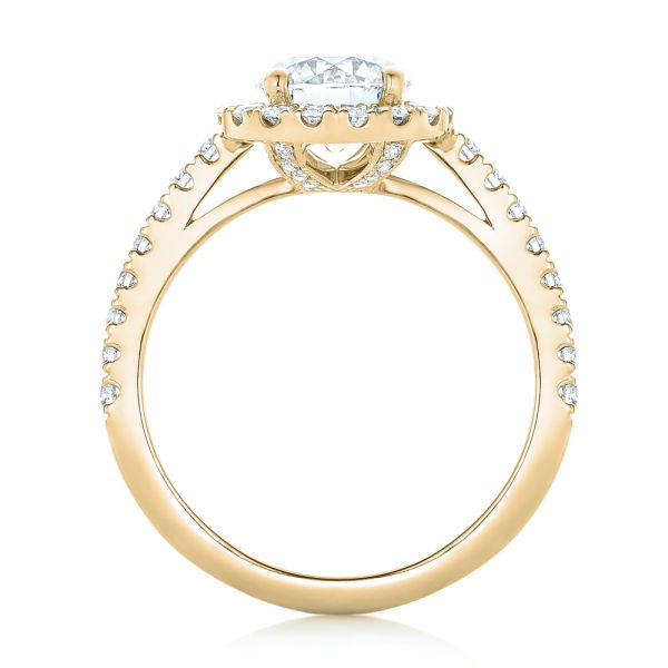 18k Yellow Gold 18k Yellow Gold Custom Diamond Halo Engagement Ring - Front View - 102260