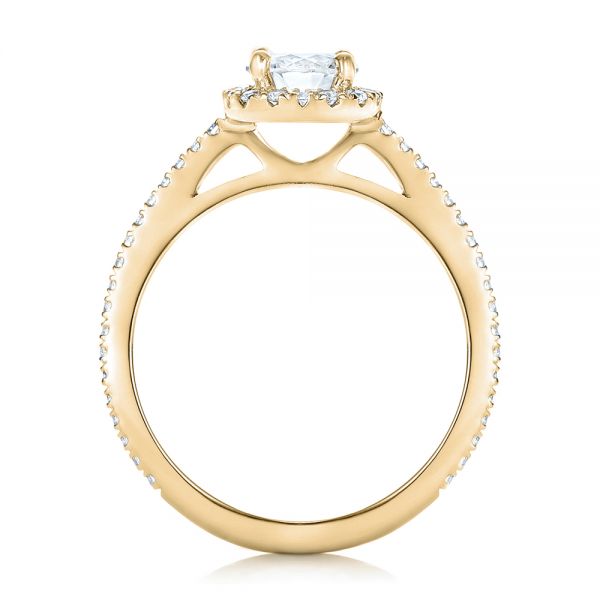 14k Yellow Gold 14k Yellow Gold Custom Diamond Halo Engagement Ring - Front View - 102317