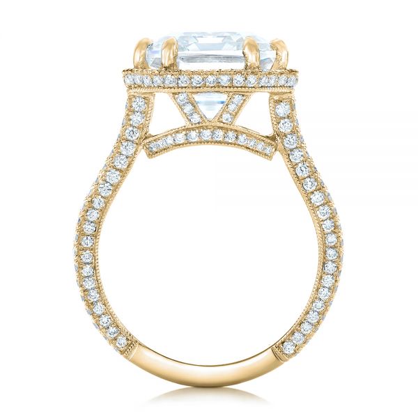 14k Yellow Gold 14k Yellow Gold Custom Diamond Halo Engagement Ring - Front View - 102368