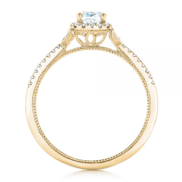14k Yellow Gold 14k Yellow Gold Custom Diamond Halo Engagement Ring - Front View - 102420