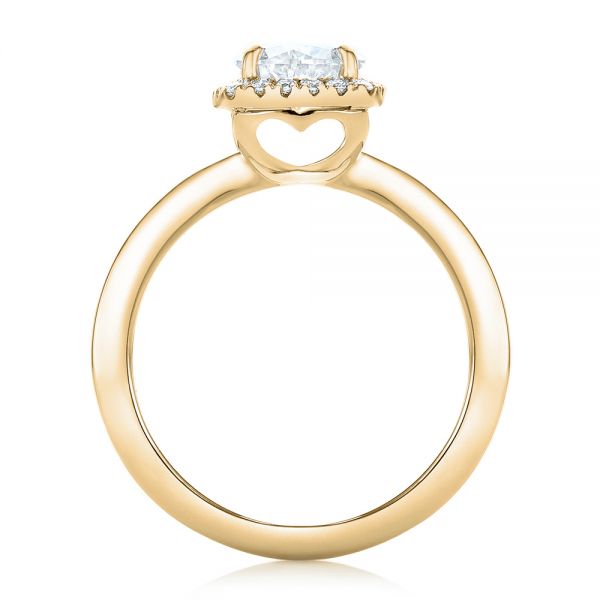 18k Yellow Gold 18k Yellow Gold Custom Diamond Halo Engagement Ring - Front View -  102460