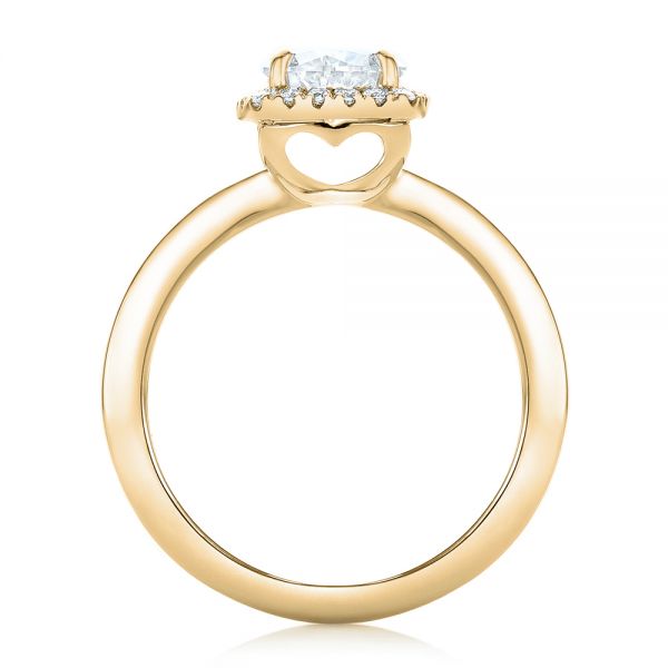 14k Yellow Gold 14k Yellow Gold Custom Diamond Halo Engagement Ring - Front View - 102460
