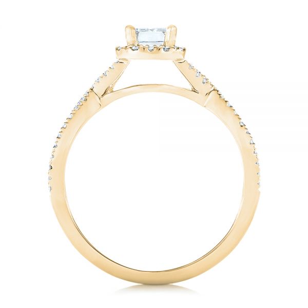 18k Yellow Gold 18k Yellow Gold Custom Diamond Halo Engagement Ring - Front View - 102751