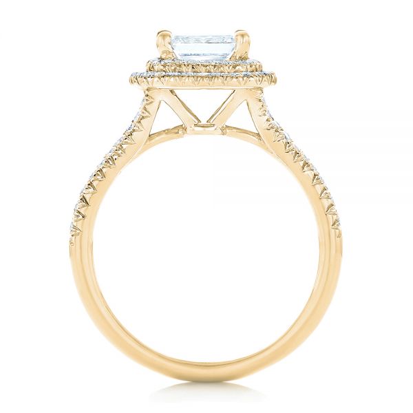14k Yellow Gold 14k Yellow Gold Custom Diamond Halo Engagement Ring - Front View - 102771